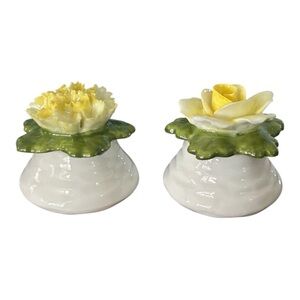 NEW VTG Aynsley Floral Salt and Pepper Shakers English Fine Bone China w/Box